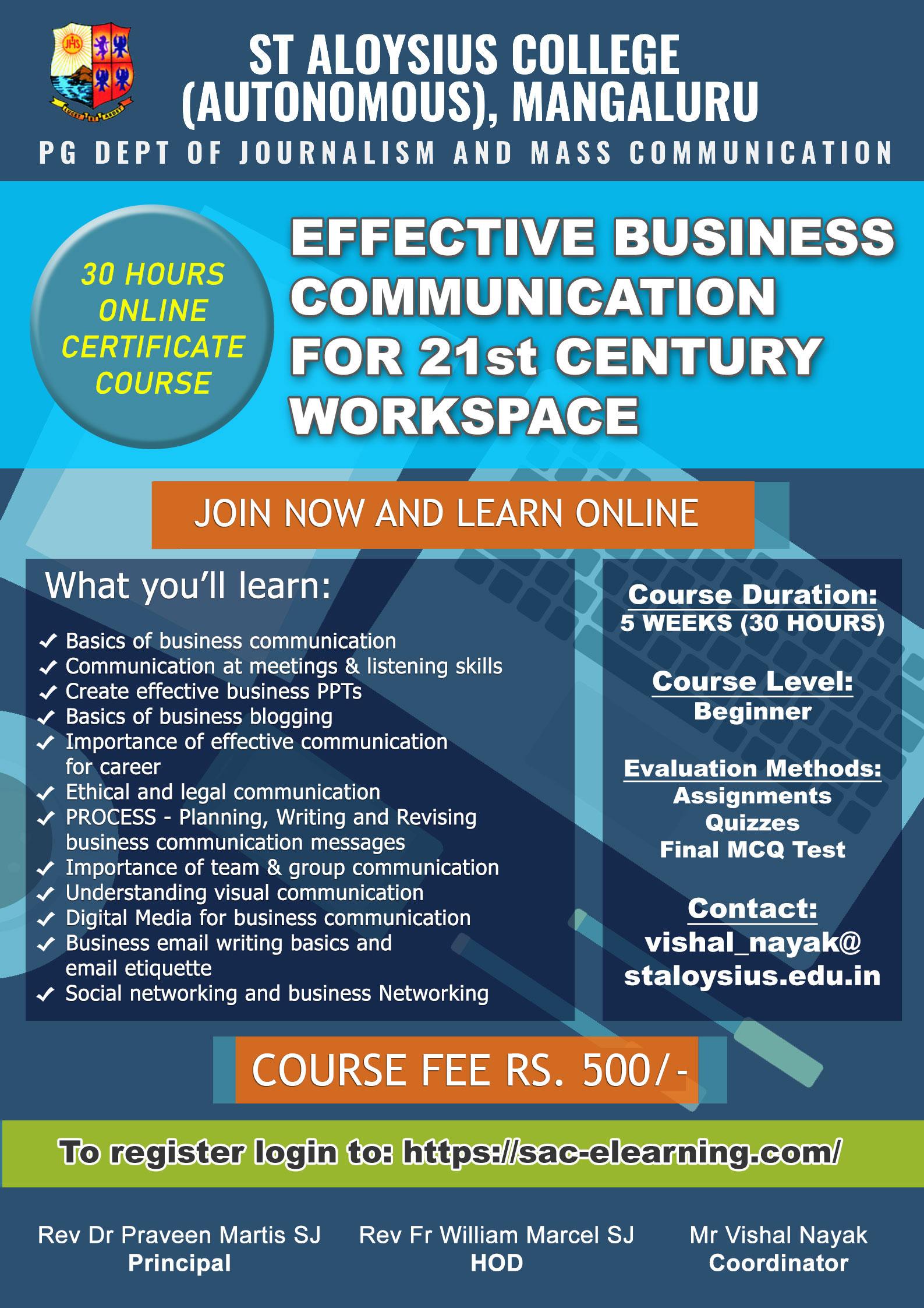 22321 Effective Business Communication for 21st Century Workplace
