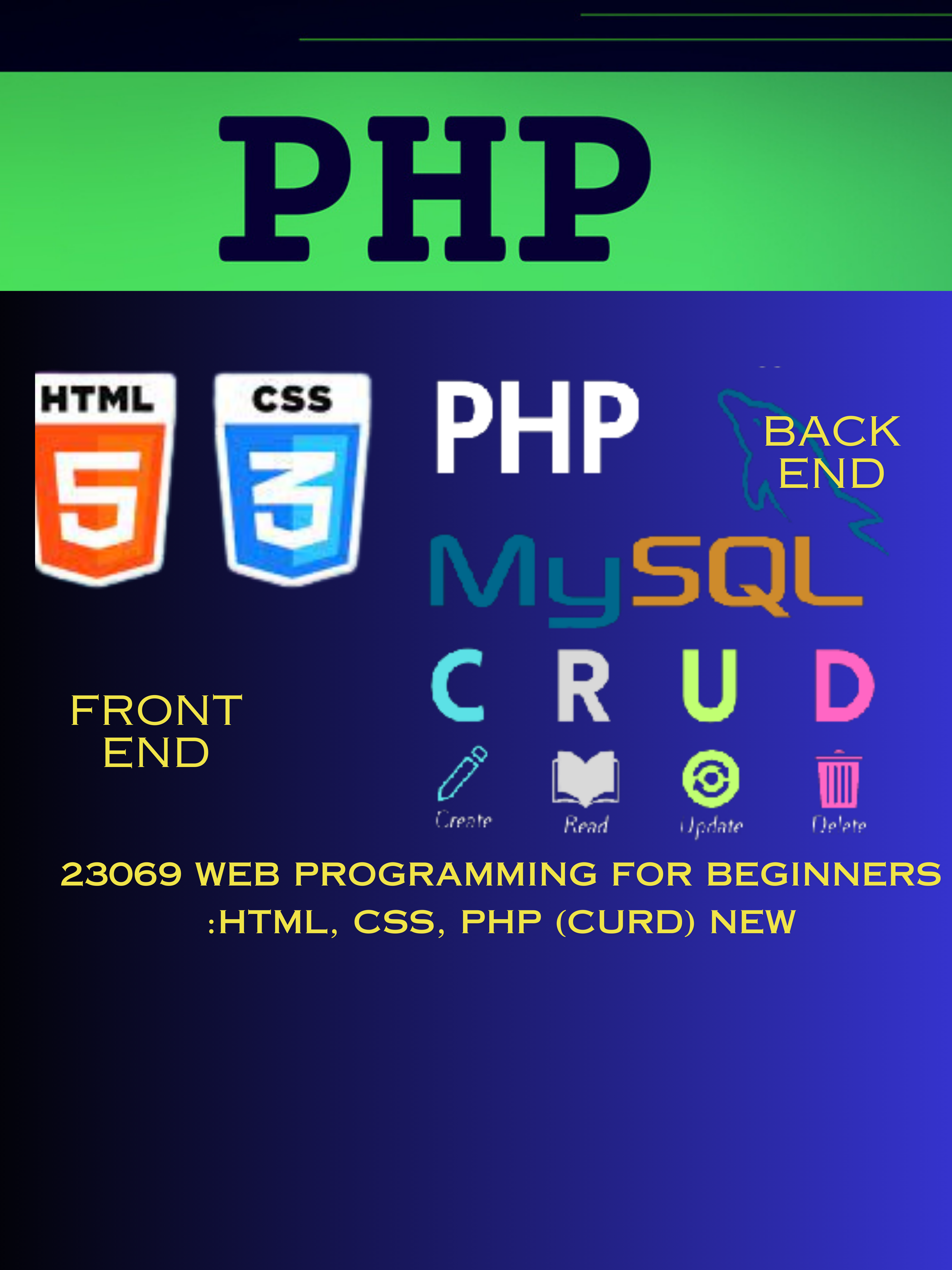 23069 WEB PROGRAMMING FOR BEGINNERS :HTML, CSS, PHP (CURD) New