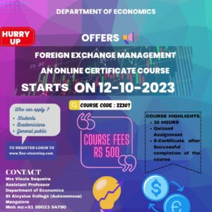22307 – FOREIGN EXCHANGE MANAGEMENT