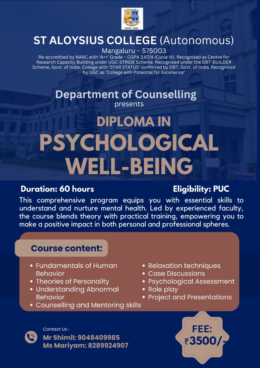 Diploma in psychological well-being